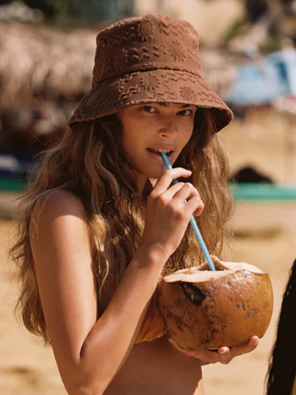 Lack of Color Wave Bucket Hat Coco Sunsets Brown Terry S/M